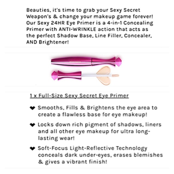 NEW MIRENESSE Sexy Secret 24-Hour EYE PRIMER & Mini CREASE PROOF CONCEALER - Picture 8 of 10